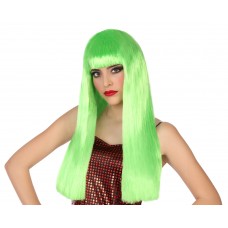 Blister Parrucca Liscia Lunga Verde 60cm