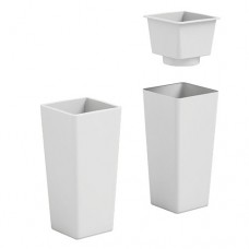 Coprivaso/Vaso Cache-Pot Clou Quadrato H65cm Bianco