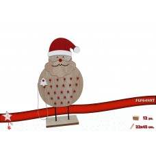 Babbo Natale in Legno con Calendario 
