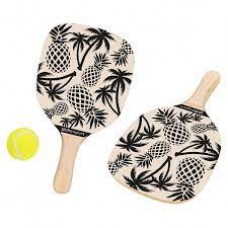Racchetta a spiaggia in legno con pallina da tennis